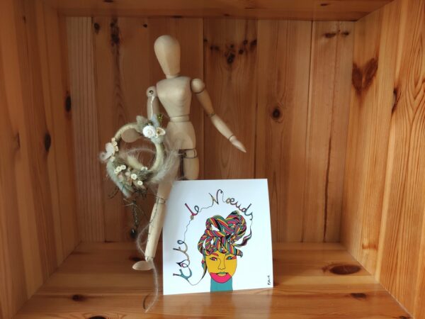 Tête de noeuds - Carte postale - Boutique - Djoune Illustrations - Justine Gisdal Molron