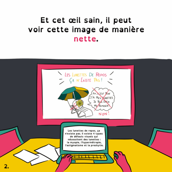 Déficiences visuelles - Marie Massonneau, orthoptiste - Vulgarisation - BD - Djoune Illustrations - Justine Gisdal Molron