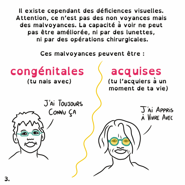 Déficiences visuelles - Marie Massonneau, orthoptiste - Vulgarisation - BD - Djoune Illustrations - Justine Gisdal Molron