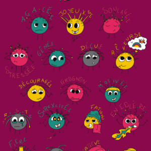 Les émotions - Affiche - Une orthophonie inspirée de l'art-thérapie - Vulgarisation - Djoune Illustrations - Justine Gisdal Molron